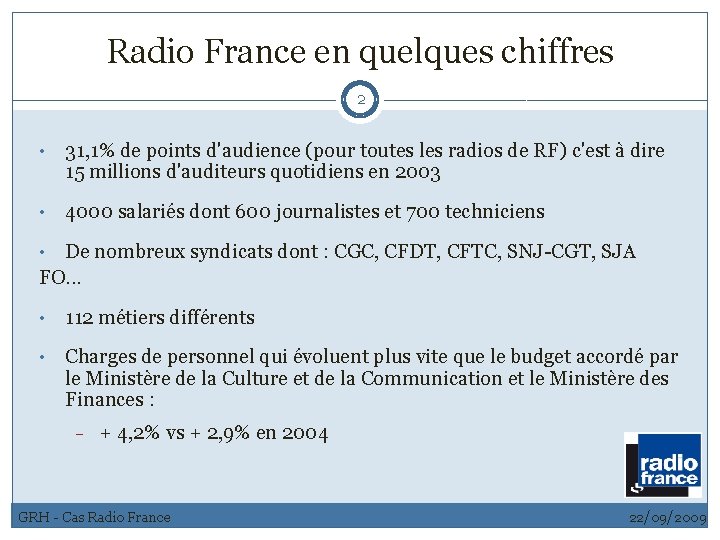 Radio France en quelques chiffres 2 • 31, 1% de points d'audience (pour toutes