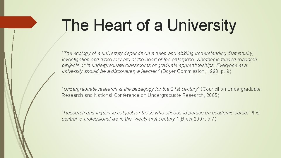 The Heart of a University “The ecology of a university depends on a deep