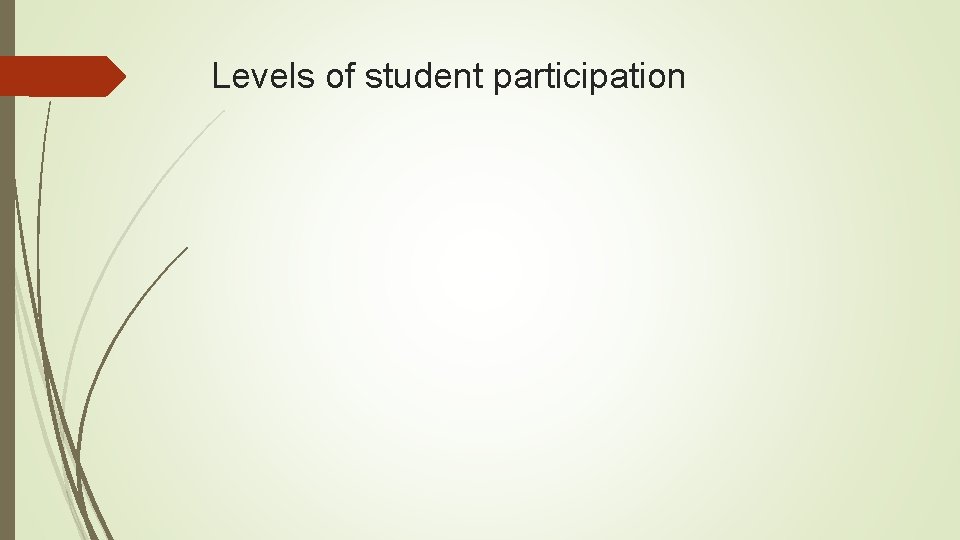 Levels of student participation 