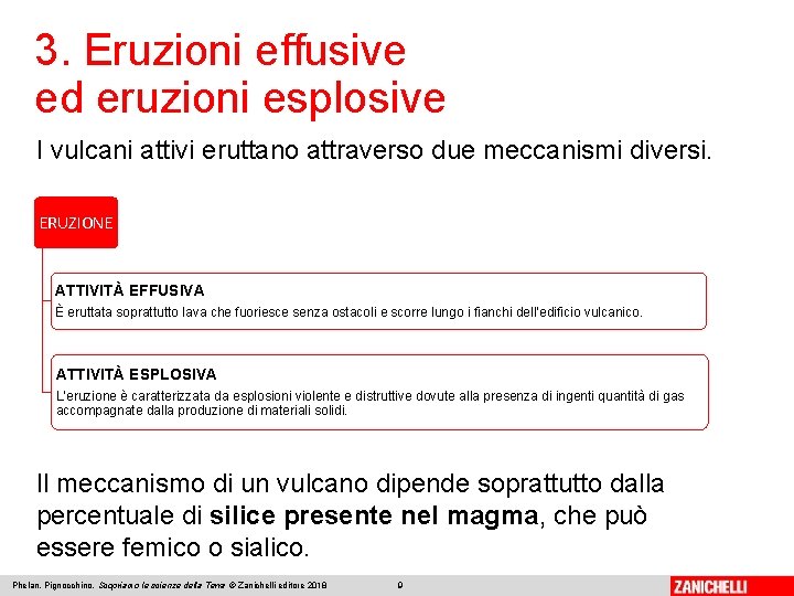 3. Eruzioni effusive ed eruzioni esplosive I vulcani attivi eruttano attraverso due meccanismi diversi.