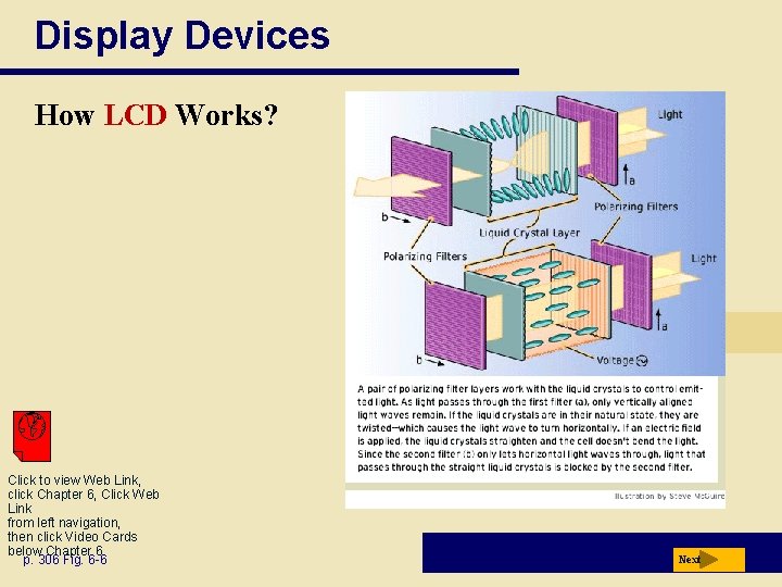 Display Devices How LCD Works? Click to view Web Link, click Chapter 6, Click Display Devices How LCD Works? Click to view Web Link, click Chapter 6, Click