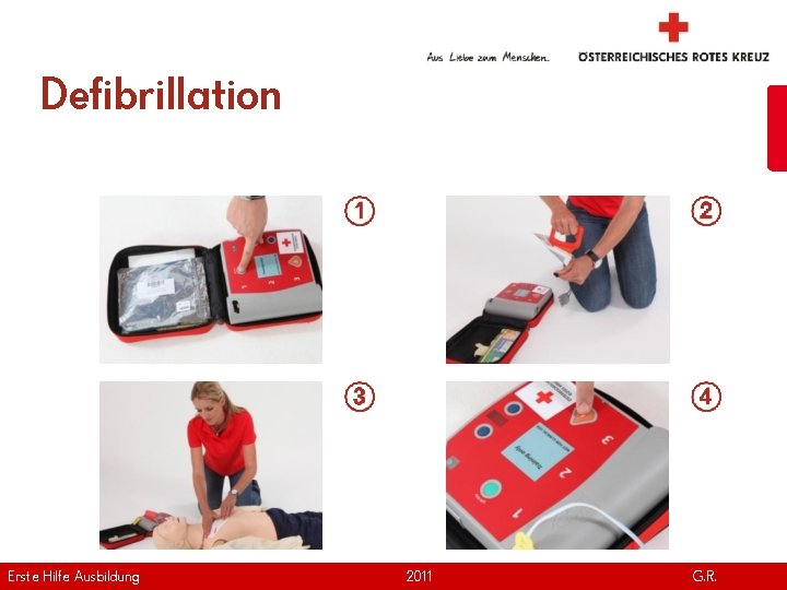 Defibrillation Erste Hilfe. April Ausbildung Version | 2011 www. roteskreuz. at G. R. 22