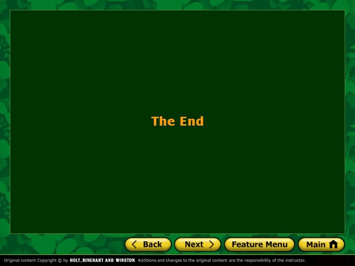 The End The End