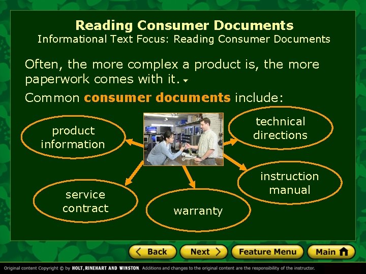 Reading Consumer Documents Informational Text Focus: Reading Consumer Documents Often, the more complex a Reading Consumer Documents Informational Text Focus: Reading Consumer Documents Often, the more complex a