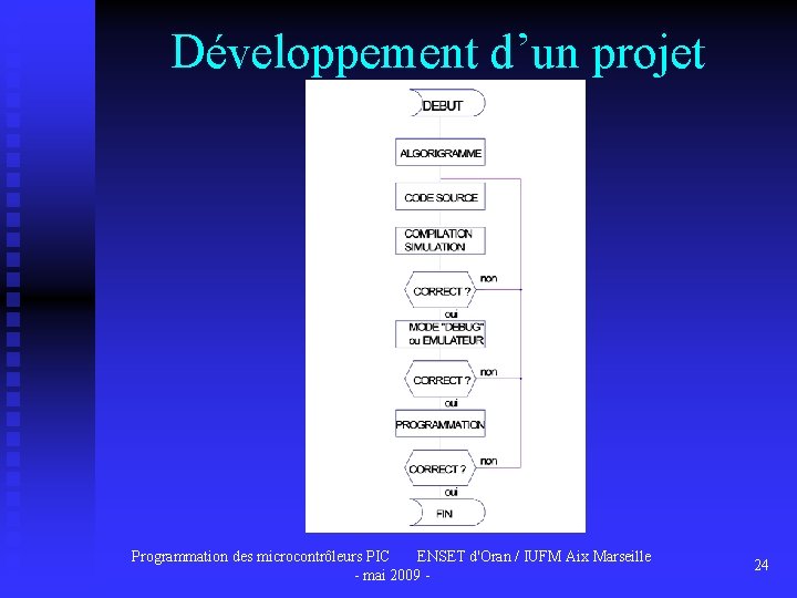 Développement d’un projet Programmation des microcontrôleurs PIC ENSET d'Oran / IUFM Aix Marseille -