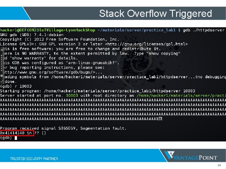 Stack Overflow Triggered 33 Stack Overflow Triggered 33