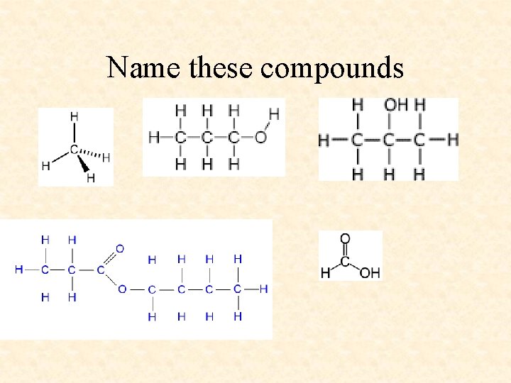 Name these compounds 