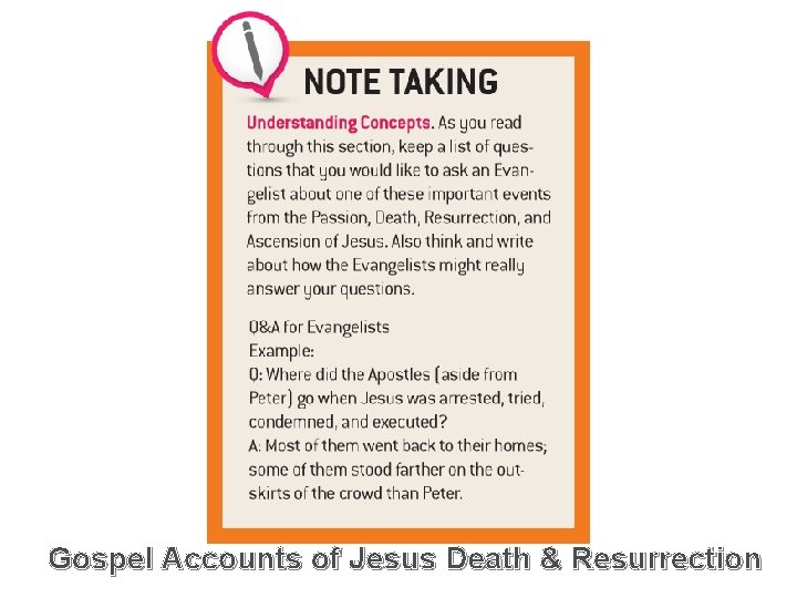 Gospel Accounts of Jesus Death & Resurrection 