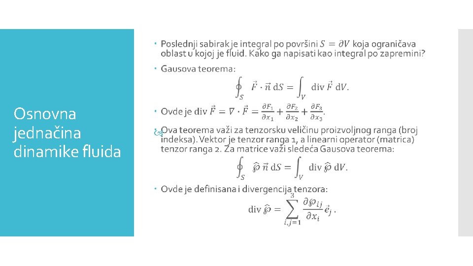 Osnovna jednačina dinamike fluida 