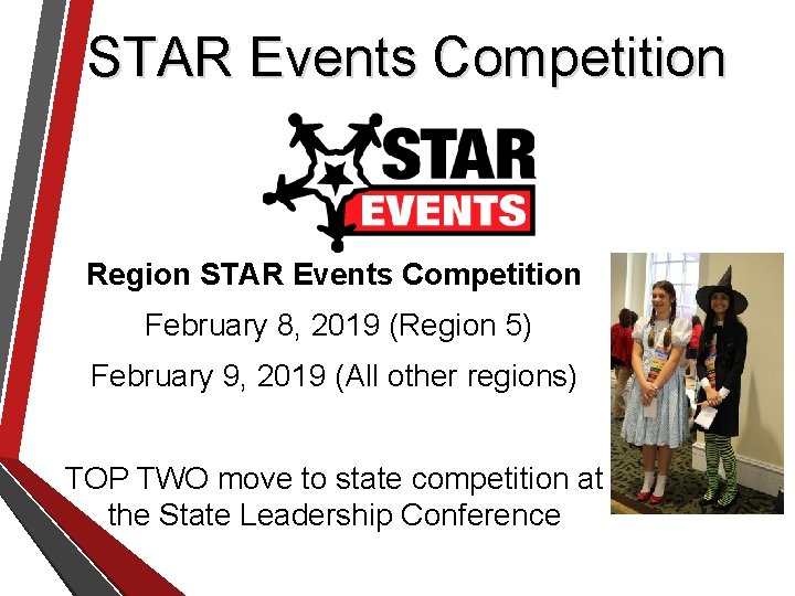 STAR Events Competition Region STAR Events Competition February 8, 2019 (Region 5) February 9,
