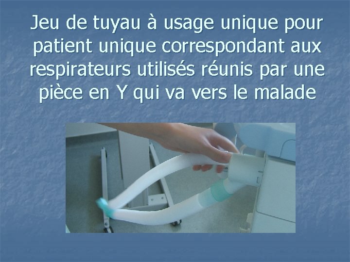 Jeu de tuyau à usage unique pour patient unique correspondant aux respirateurs utilisés réunis