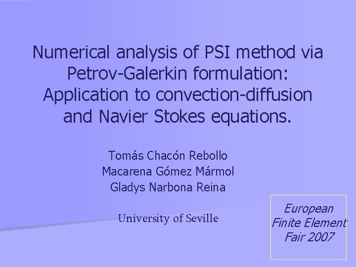 Numerical analysis of PSI method via PetrovGalerkin formulation