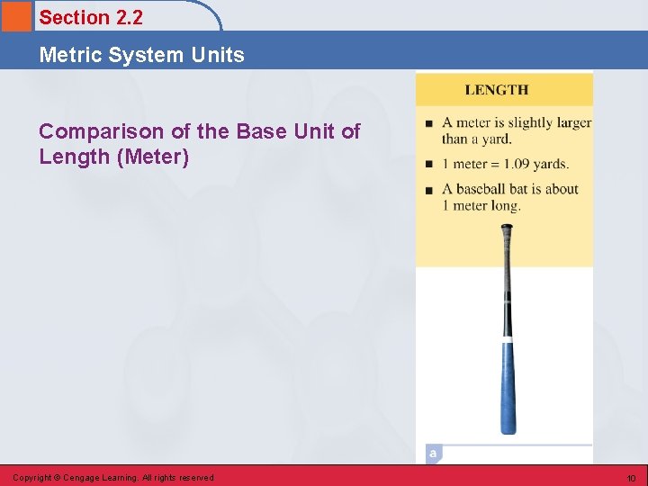 Section 2. 2 Metric System Units Comparison of the Base Unit of Length (Meter) Section 2. 2 Metric System Units Comparison of the Base Unit of Length (Meter)