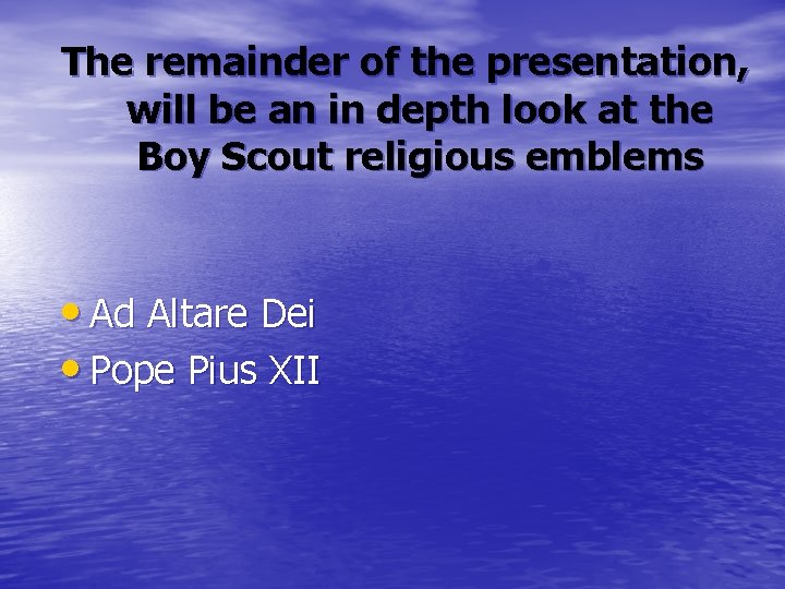 The remainder of the presentation, will be an in depth look at the Boy