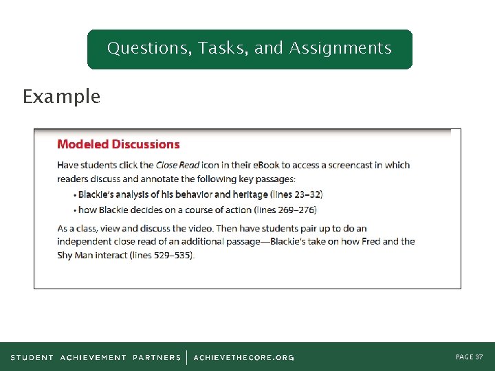 Questions, Tasks, and Assignments Example PAGE 37 