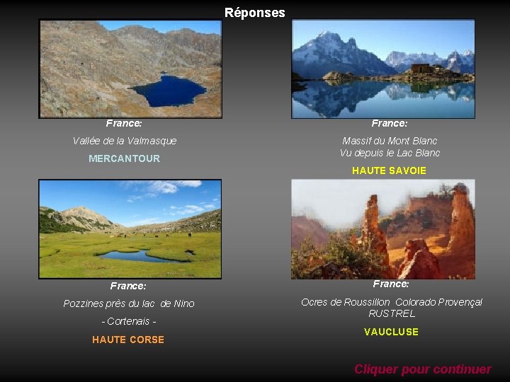 Réponses France: Vallée de la Valmasque Massif du Mont Blanc Vu depuis le Lac