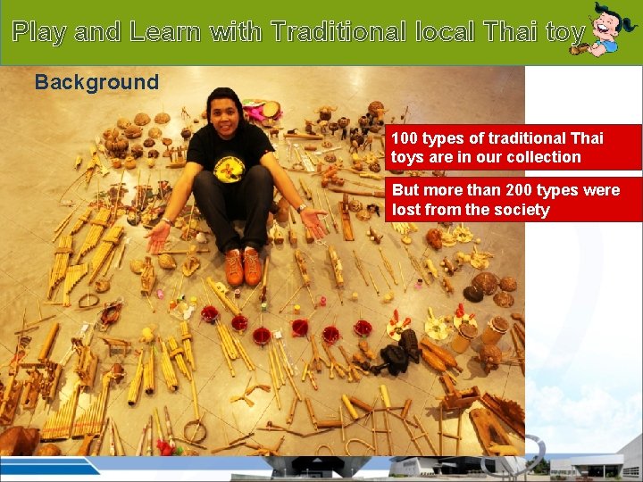 Play and Learn with Traditional local Thai toy Background 100 types of traditional Thai