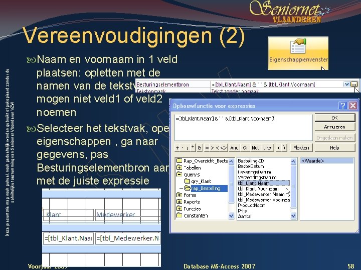 Deze presentatie mag noch geheel, noch gedeeltelijk worden gebruikt of gekopieerd zonder de schriftelijke