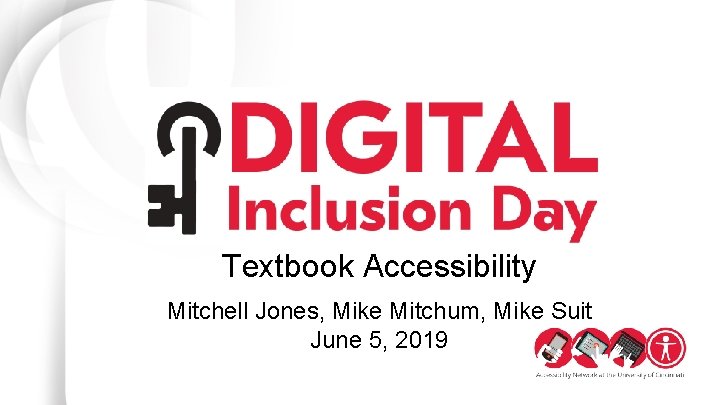 Textbook Accessibility Mitchell Jones, Mike Mitchum, Mike Suit June 5, 2019 