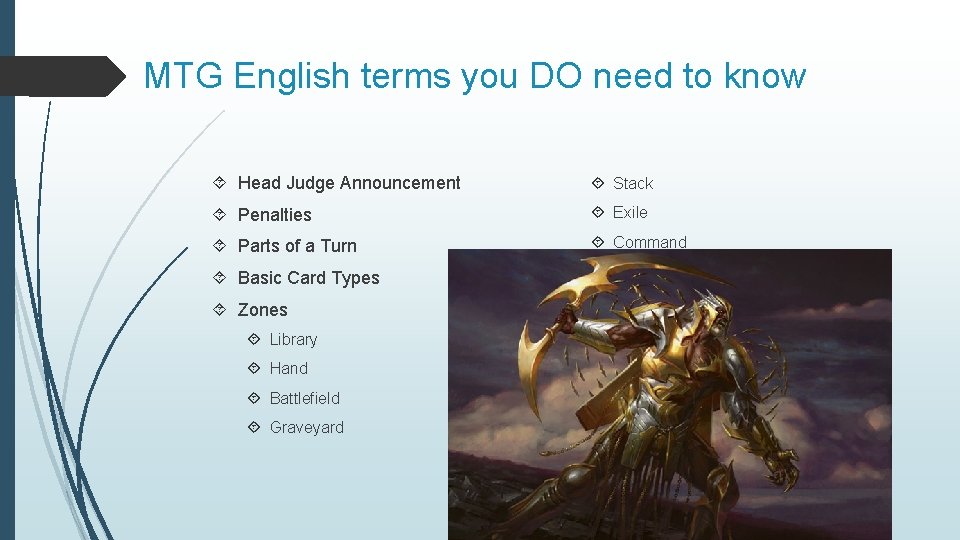 MTG English terms you DO need to know Head Judge Announcement Stack Penalties Exile