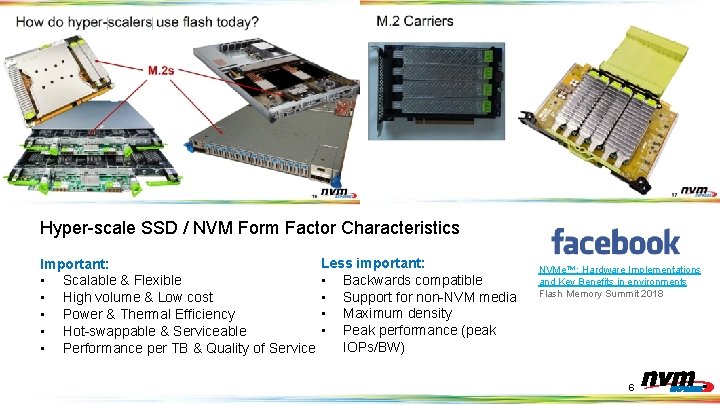 Hyper-scale SSD / NVM Form Factor Characteristics Important: • Scalable & Flexible • High