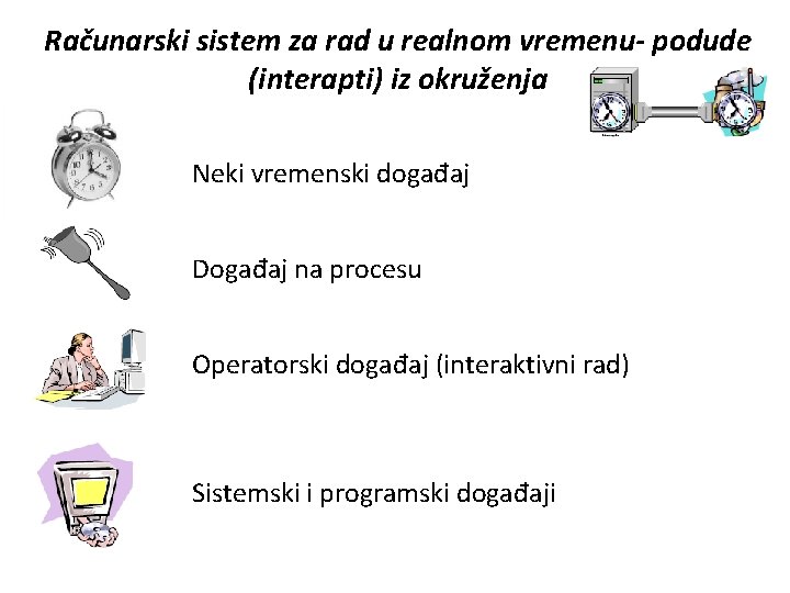 Računarski sistem za rad u realnom vremenu- podude (interapti) iz okruženja Neki vremenski događaj
