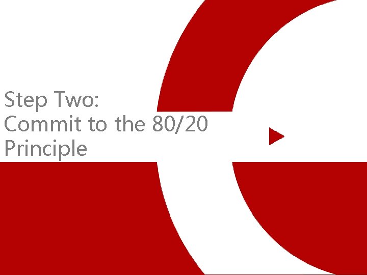 Step Two: Commit to the 80/20 Principle Six Personal Perspectives 