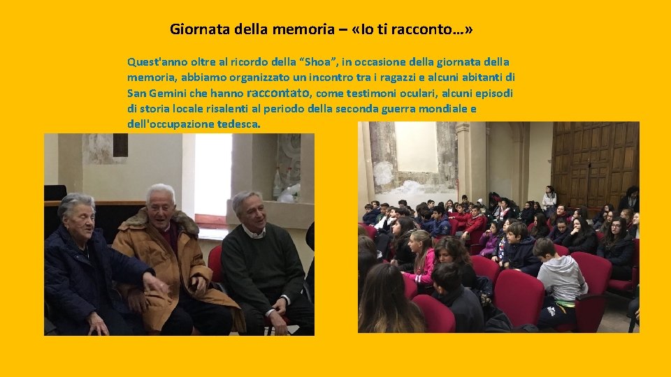 Giornata della memoria – «Io ti racconto…» Quest'anno oltre al ricordo della “Shoa”, in Giornata della memoria – «Io ti racconto…» Quest'anno oltre al ricordo della “Shoa”, in