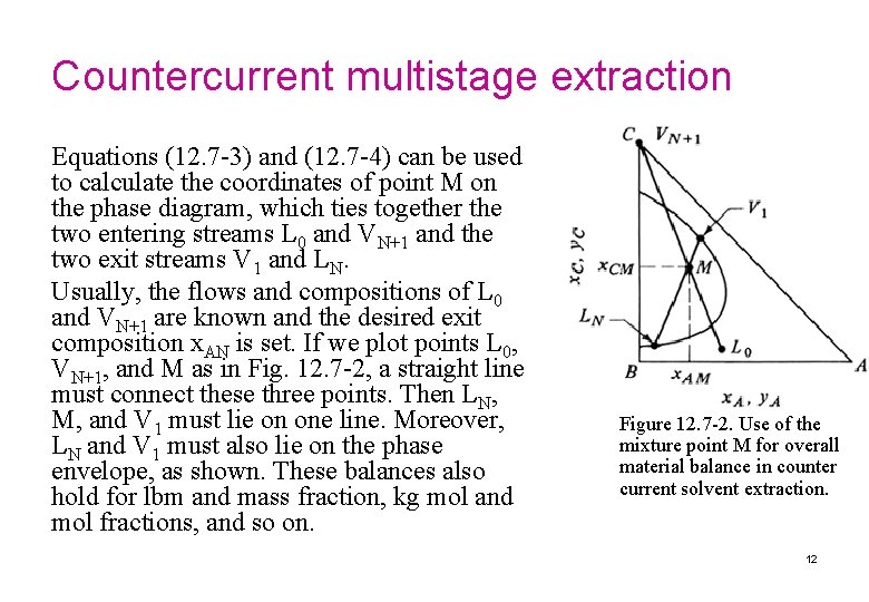 Countercurrent multistage extraction Equations (12. 7 -3) and (12. 7 -4) can be used