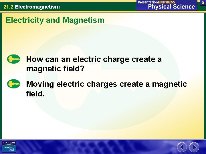 21. 2 Electromagnetism Electricity and Magnetism How can an electric charge create a magnetic