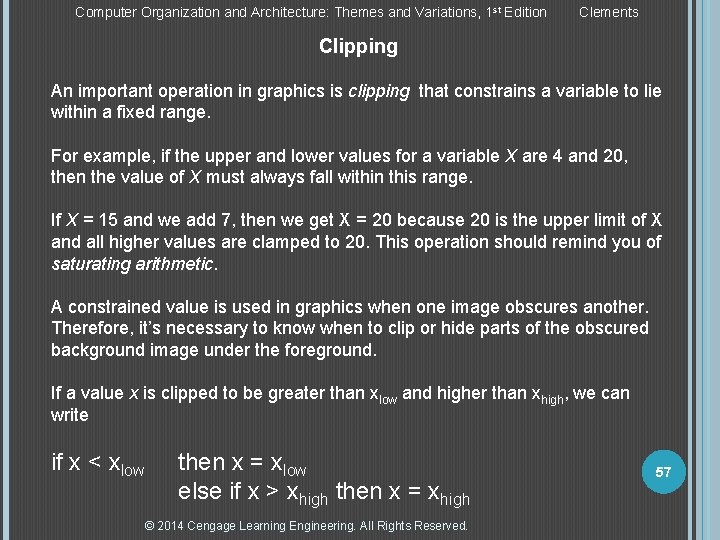 Computer Organization and Architecture: Themes and Variations, 1 st Edition Clements Clipping An important Computer Organization and Architecture: Themes and Variations, 1 st Edition Clements Clipping An important