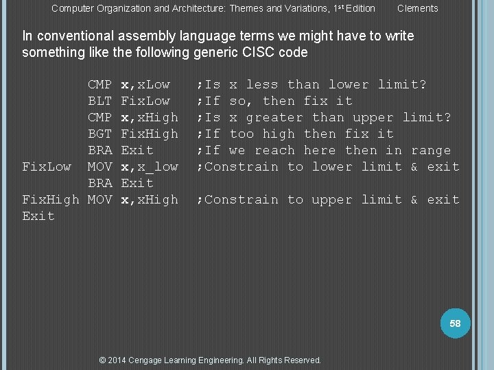 Computer Organization and Architecture: Themes and Variations, 1 st Edition Clements In conventional assembly Computer Organization and Architecture: Themes and Variations, 1 st Edition Clements In conventional assembly