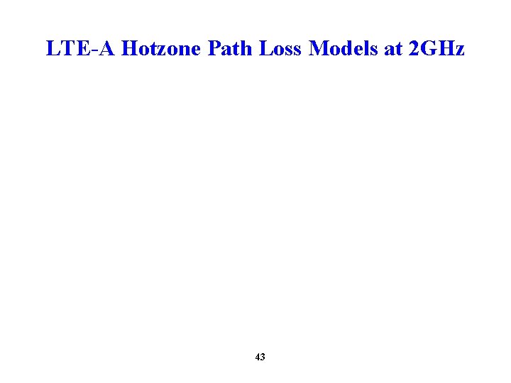 LTE-A Hotzone Path Loss Models at 2 GHz 43 