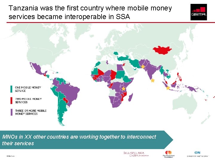 Tanzania was the first country where mobile money services became interoperable in SSA MNOs