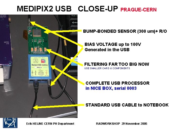 MEDIPIX 2 USB CLOSE-UP PRAGUE-CERN BUMP-BONDED SENSOR (300 um)+ R/O BIAS VOLTAGE up to