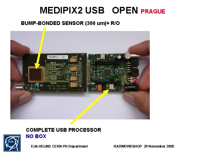 MEDIPIX 2 USB OPEN PRAGUE BUMP-BONDED SENSOR (300 um)+ R/O COMPLETE USB PROCESSOR NO