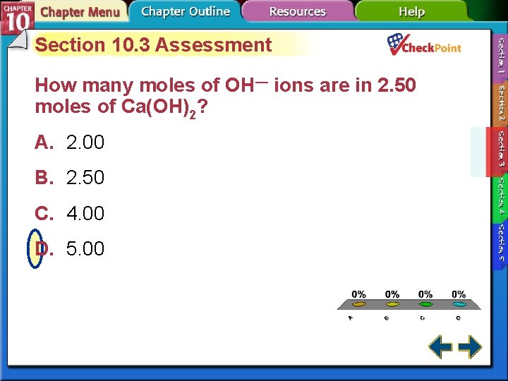 Section 10. 3 Assessment How many moles of OH— ions are in 2. 50 Section 10. 3 Assessment How many moles of OH— ions are in 2. 50