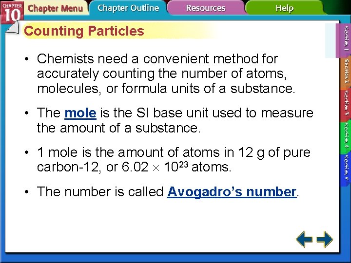 Counting Particles • Chemists need a convenient method for accurately counting the number of Counting Particles • Chemists need a convenient method for accurately counting the number of