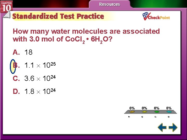 How many water molecules are associated with 3. 0 mol of Co. Cl 2 How many water molecules are associated with 3. 0 mol of Co. Cl 2