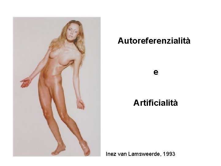 Autoreferenzialità e Artificialità Inez van Lamsweerde, 1993 