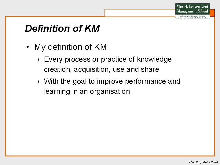 The Added Value Of Knowledge Management Alec Vuijlsteke