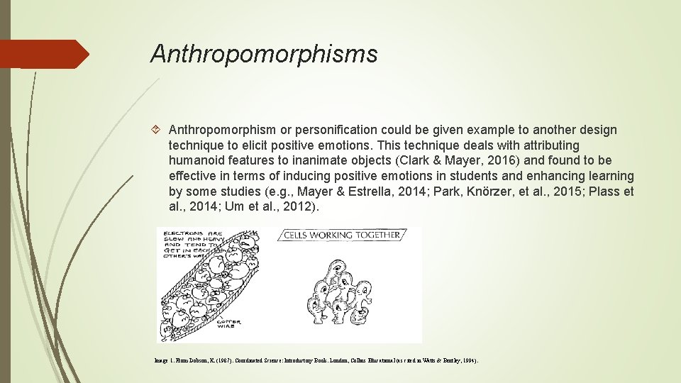 Anthropomorphisms Anthropomorphism or personification could be given example to another design technique to elicit