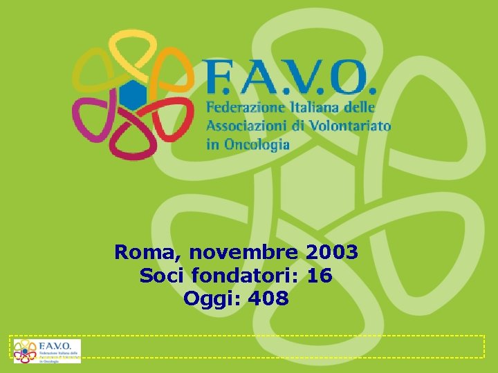 Roma, novembre 2003 Soci fondatori: 16 Oggi: 408 