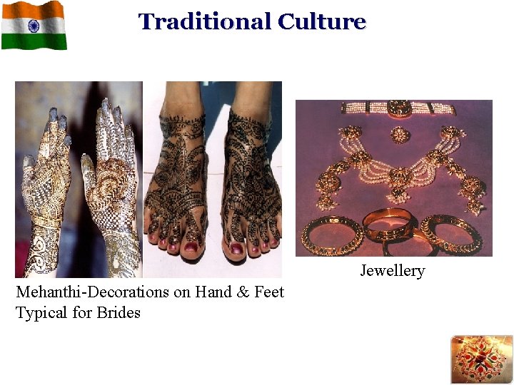 Traditional Culture Jewellery Mehanthi-Decorations on Hand & Feet Typical for Brides 