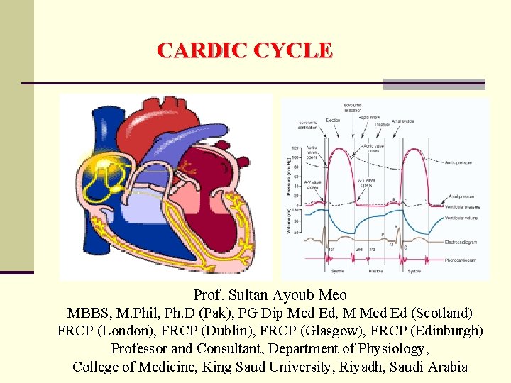 CARDIC CYCLE Prof. Sultan Ayoub Meo MBBS, M. Phil, Ph. D (Pak), PG Dip