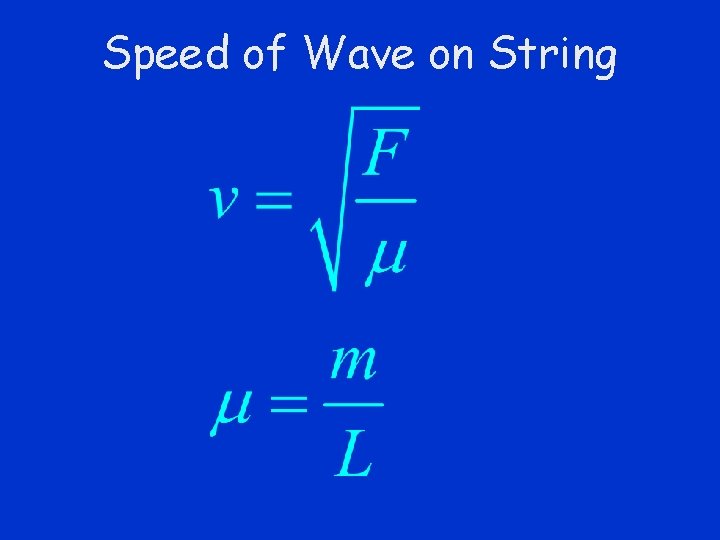 Speed of Wave on String 