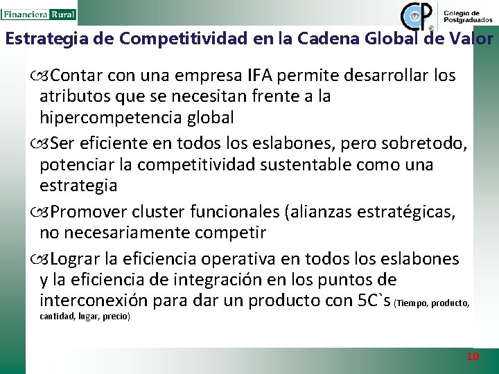 Estrategia de Competitividad en la Cadena Global de Valor Contar con una empresa IFA Estrategia de Competitividad en la Cadena Global de Valor Contar con una empresa IFA