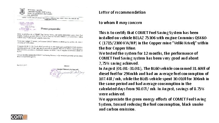 Letter of recommendation to whom it may concern This is to certify that COMET Letter of recommendation to whom it may concern This is to certify that COMET