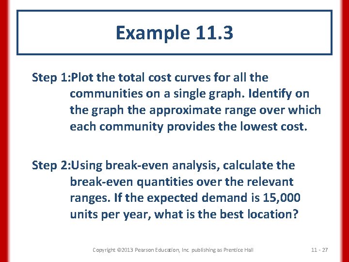 Example 11. 3 Step 1: Plot the total cost curves for all the communities