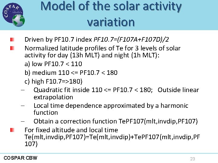 Model of the solar activity variation Driven by PF 10. 7 index PF 10.